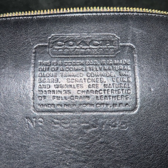 Vintage Coach Black Envelope Portfolio Briefcase Tote Bag With Brass Hardware - Picture 7 of 12